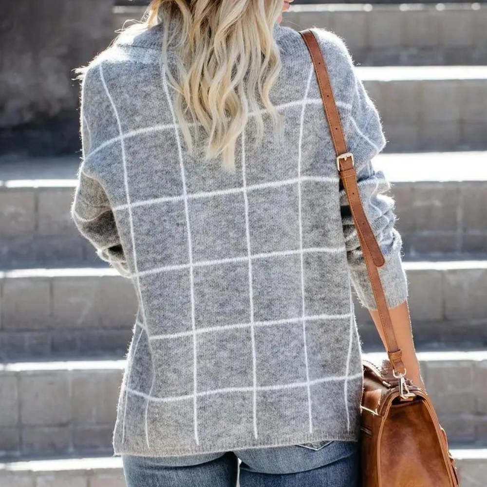 Windowpane ternet mønster-sweater