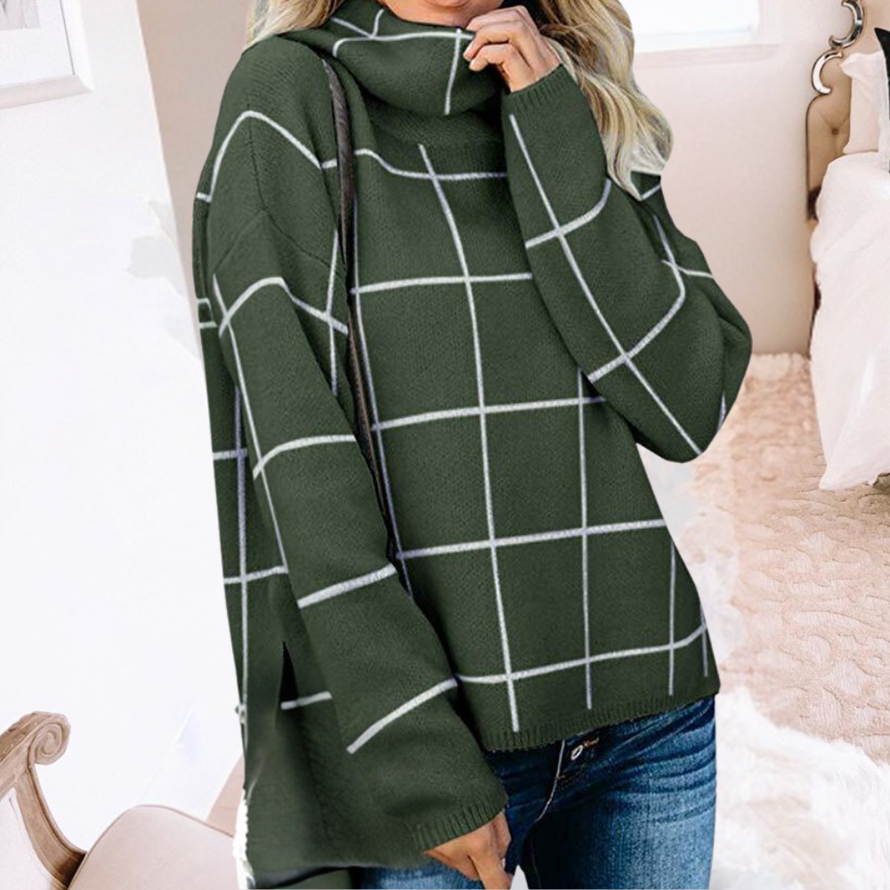 Windowpane ternet mønster-sweater