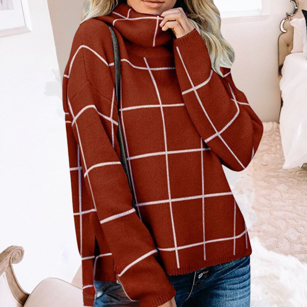 Windowpane ternet mønster-sweater