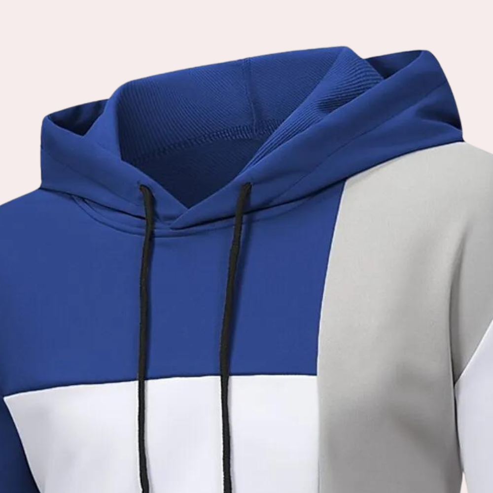 Stilfuld Colorblock-hættetrøje til mænd