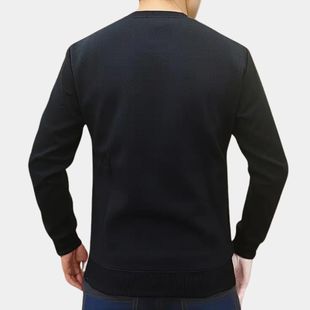 Afslappet sweatshirt med rund hals til mænd