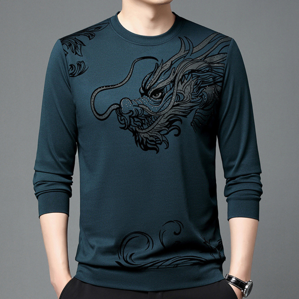 Afslappet sweatshirt med rund hals til mænd