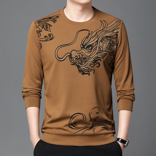 Afslappet sweatshirt med rund hals til mænd