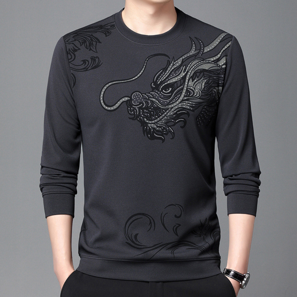 Afslappet sweatshirt med rund hals til mænd