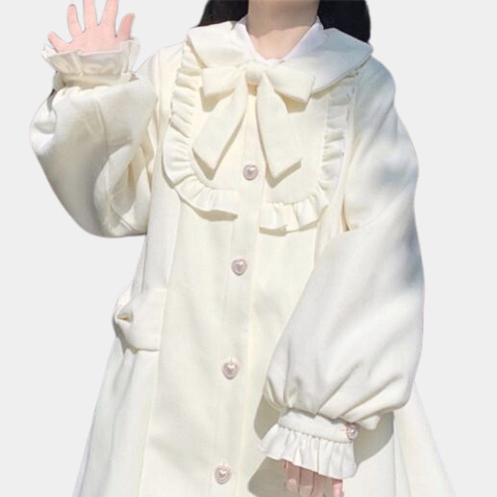 Sød frakke med varmt bånd