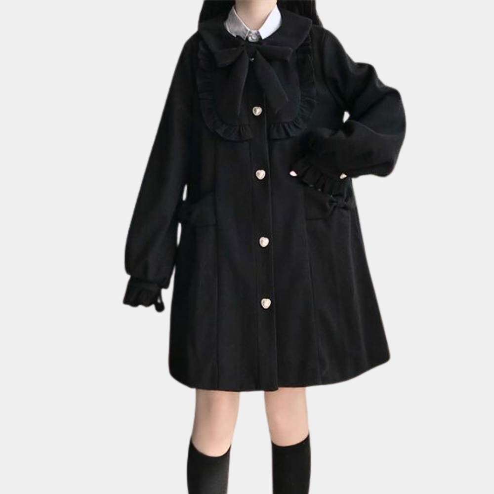 Sød frakke med varmt bånd