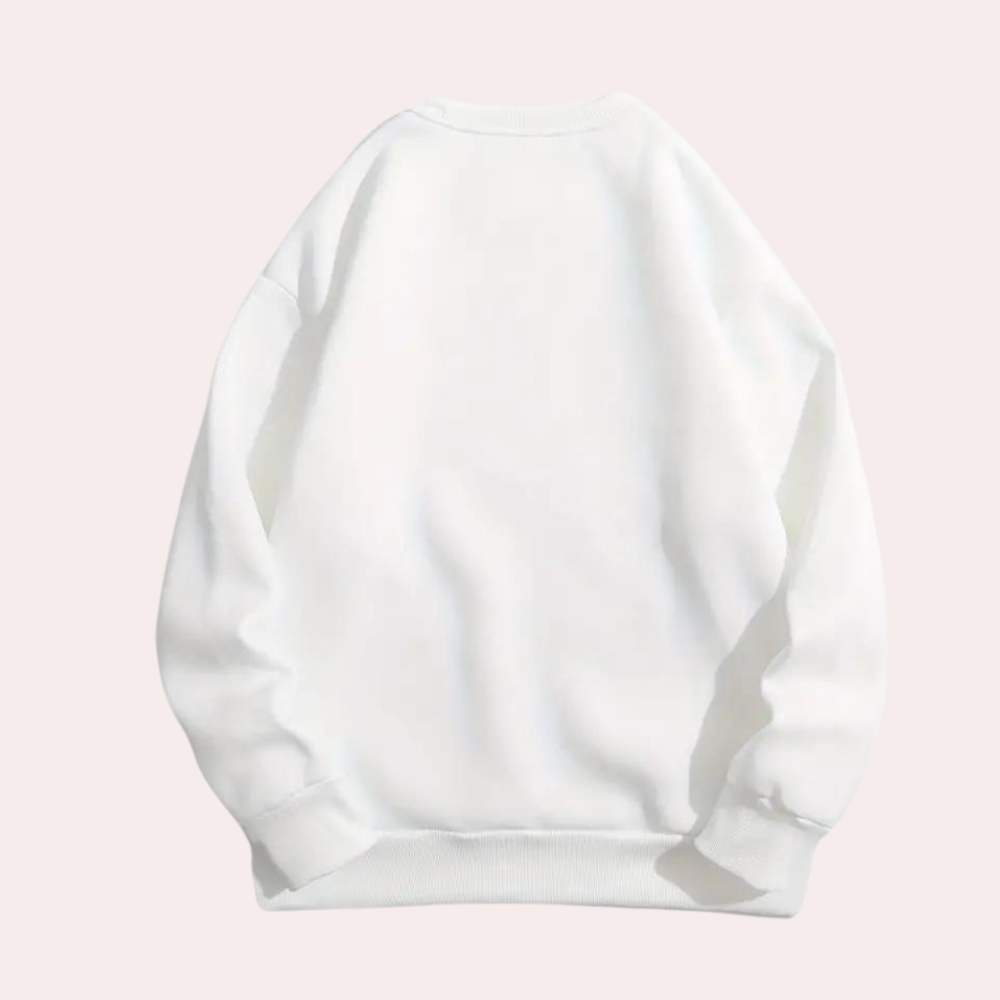 Oktoberfest Print Hvid løs sweater
