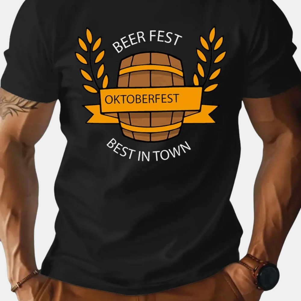 Oktoberfest Print T-shirt til mænd