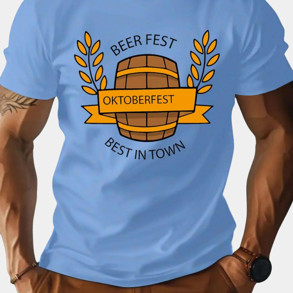 Oktoberfest Print T-shirt til mænd