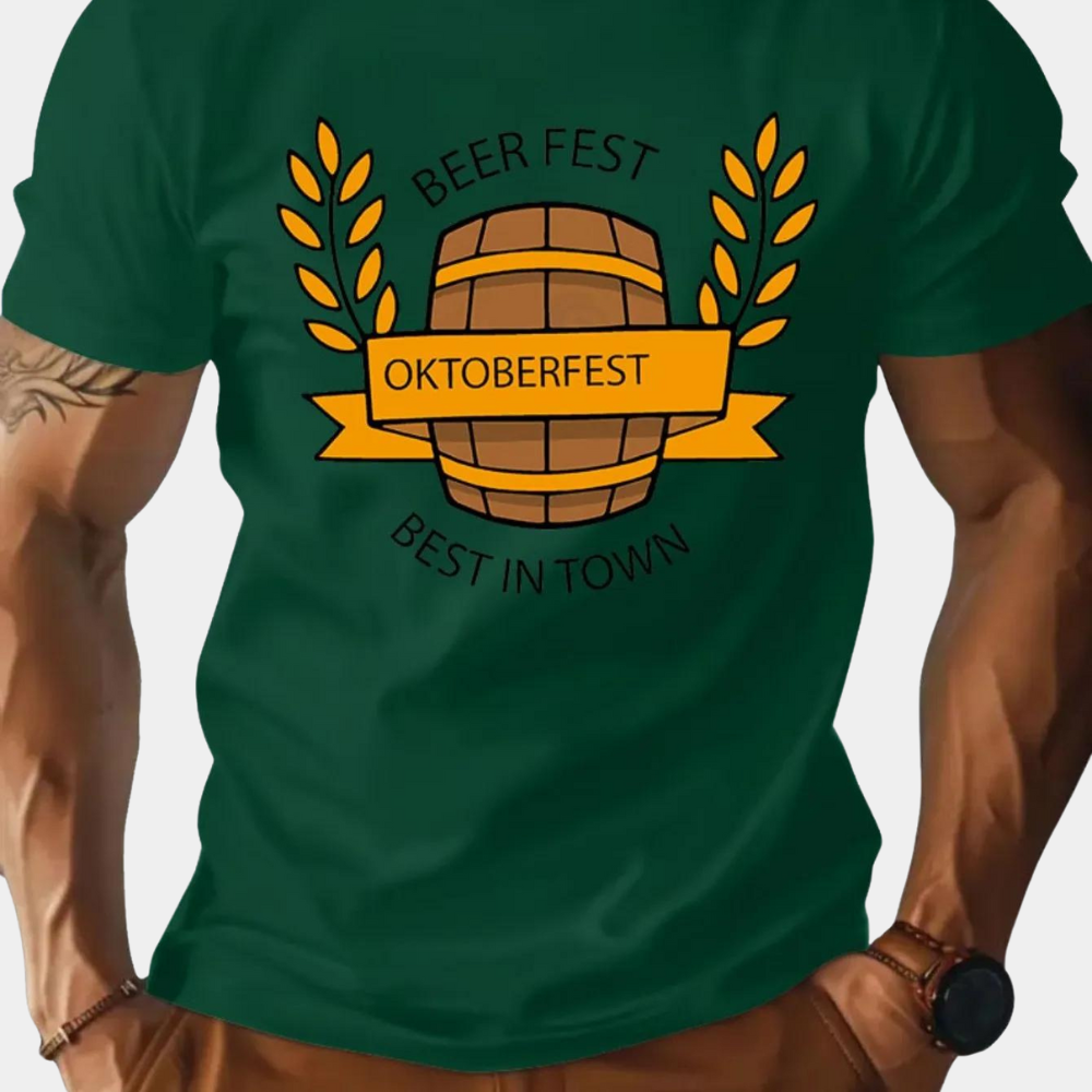 Oktoberfest Print T-shirt til mænd