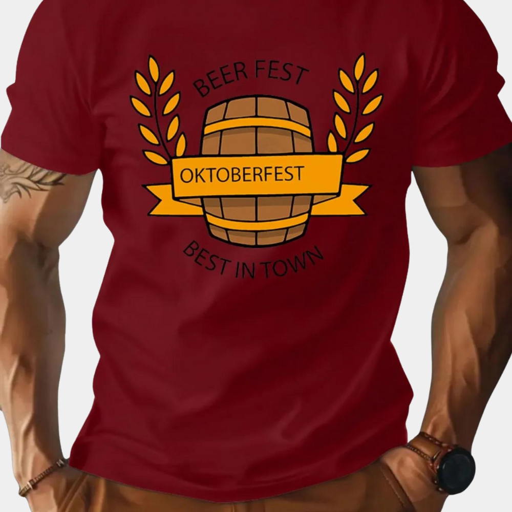 Oktoberfest Print T-shirt til mænd