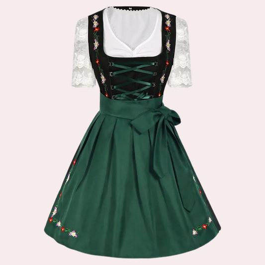 Oktoberfest-dirndl til kvinder med blondeærmer