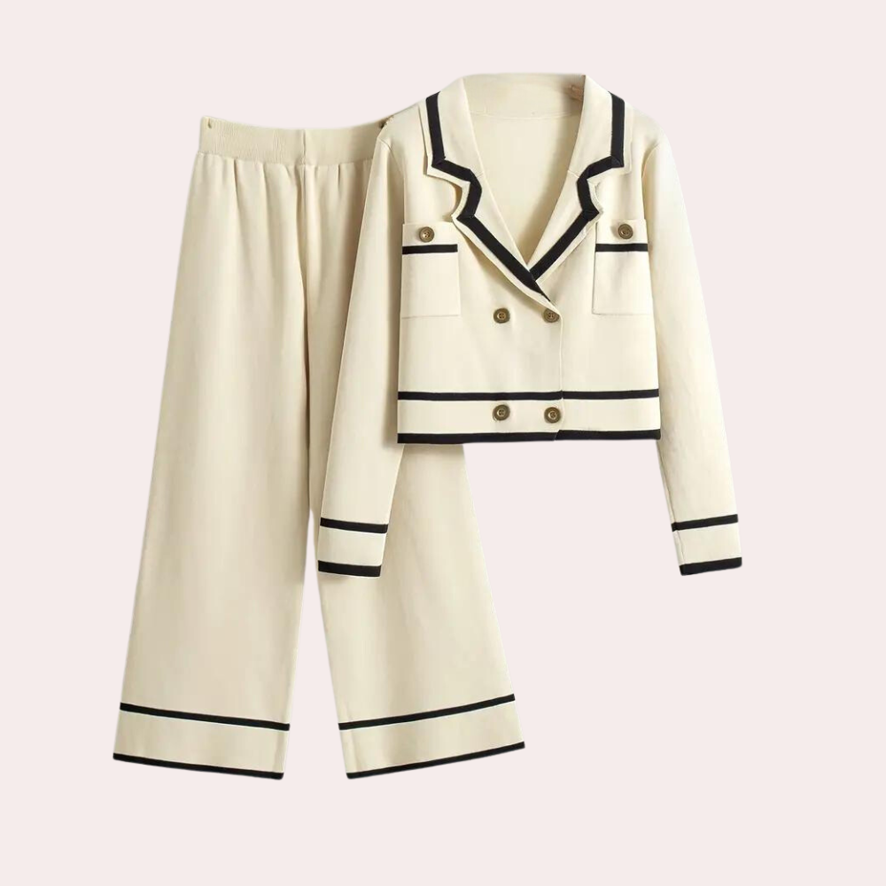 Varmt strikket 2-delt sæt til kvinder