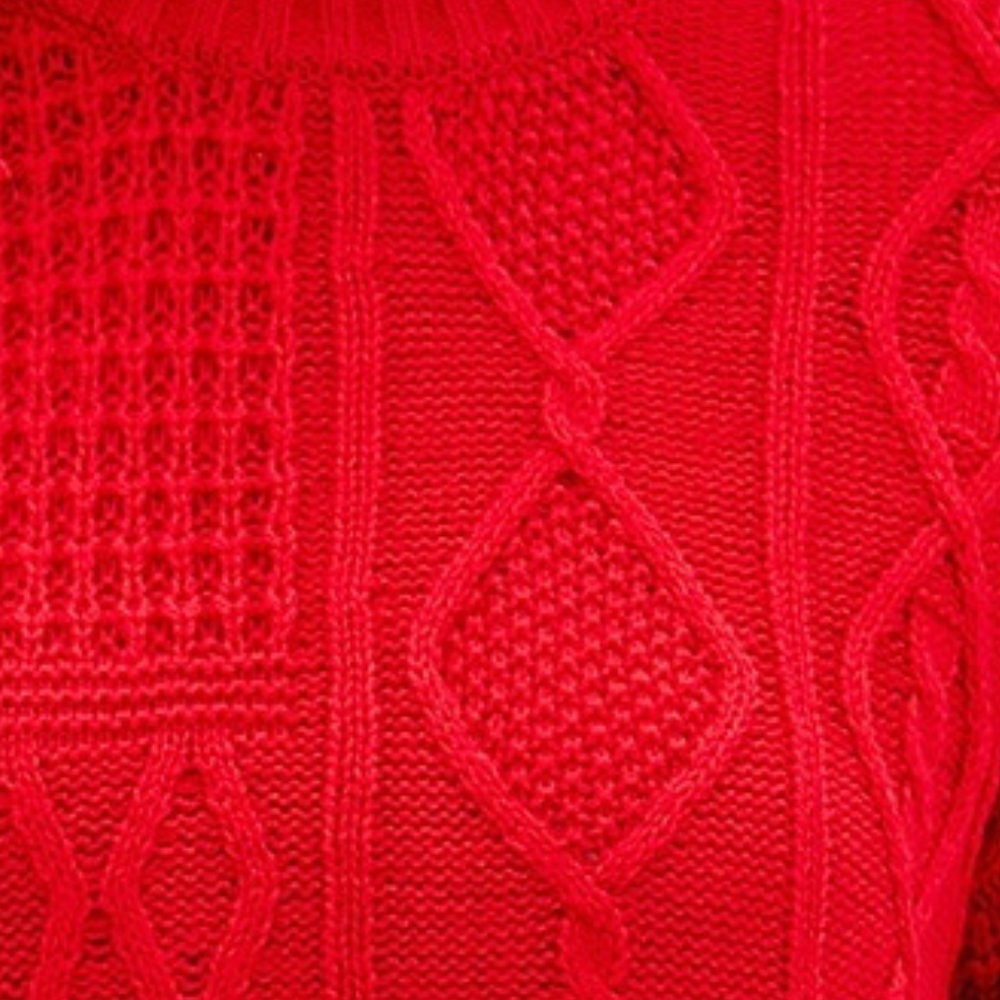 Ensfarvet rundstrikket sweater til kvinder