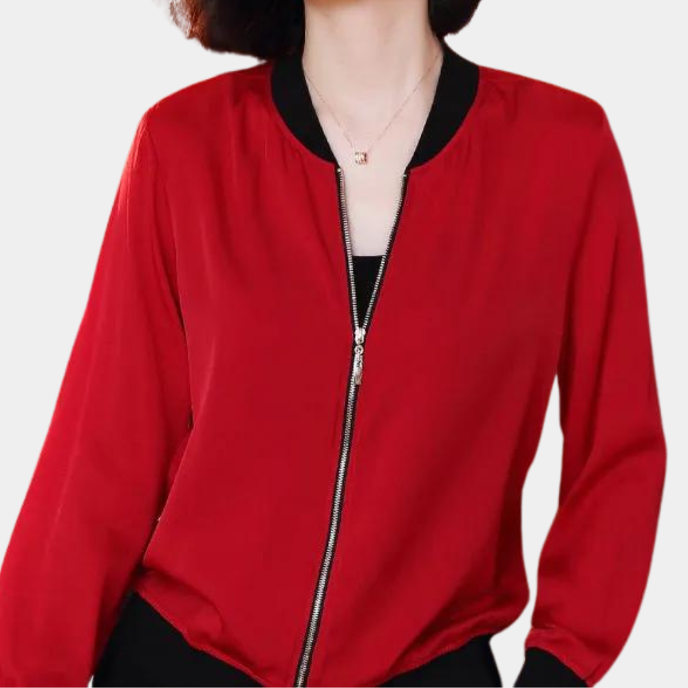 Rød ensfarvet kort cardigan