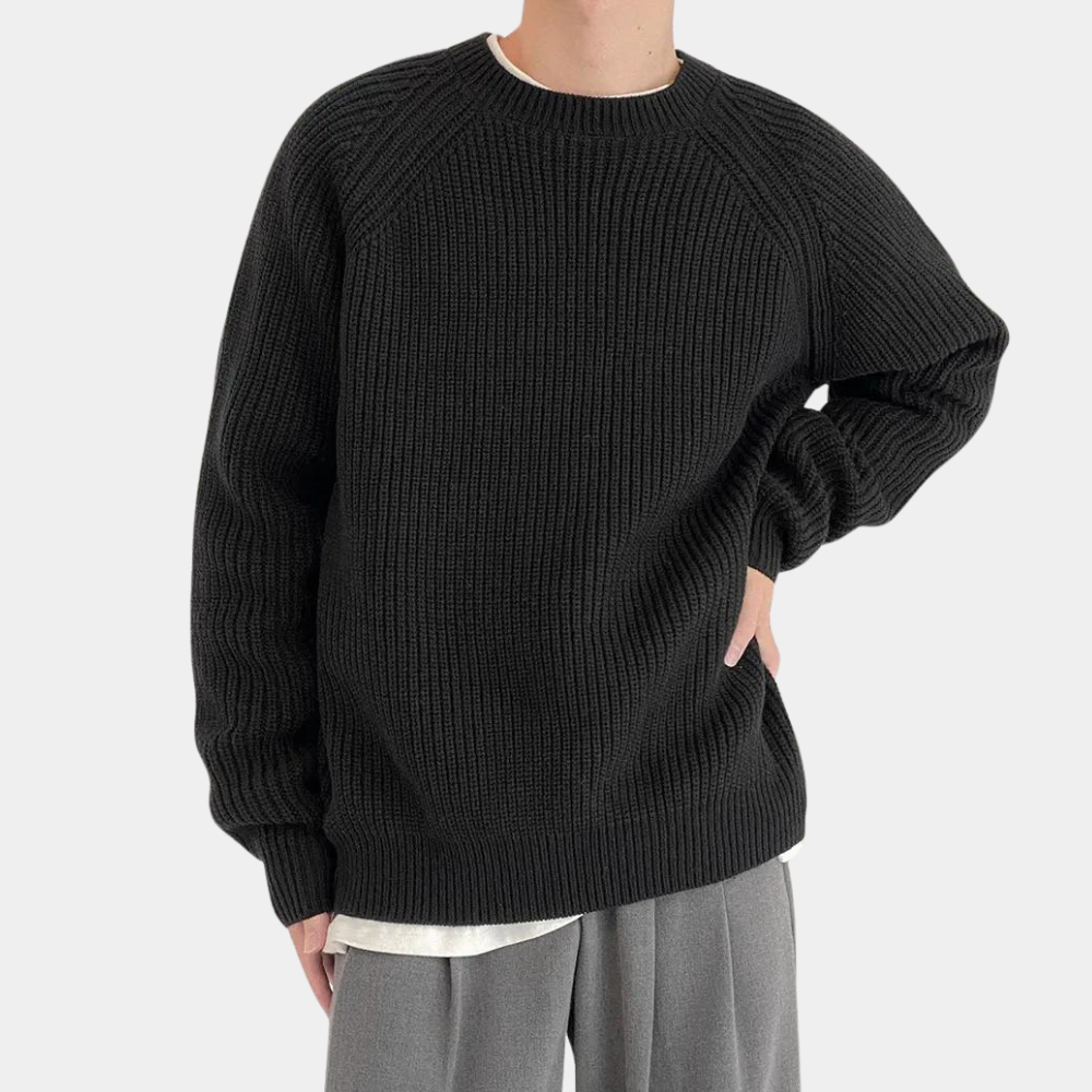 Alsidig langærmet strikket sweater til mænd