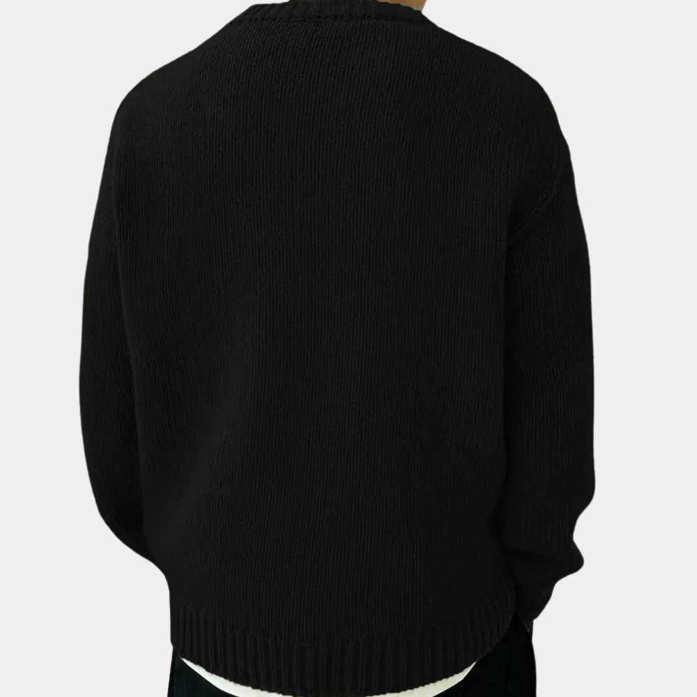 Alsidig langærmet strikket sweater til mænd
