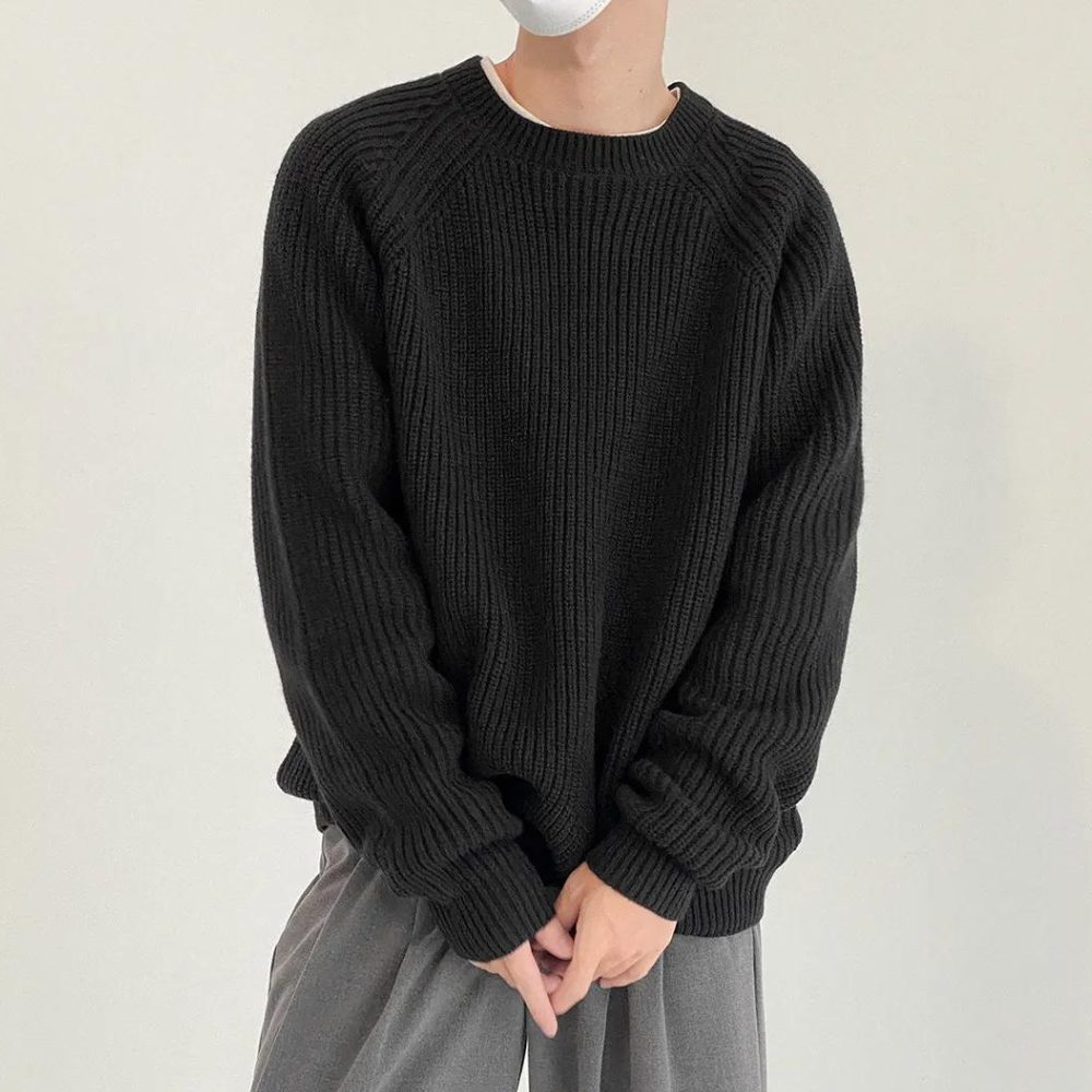 Alsidig langærmet strikket sweater til mænd