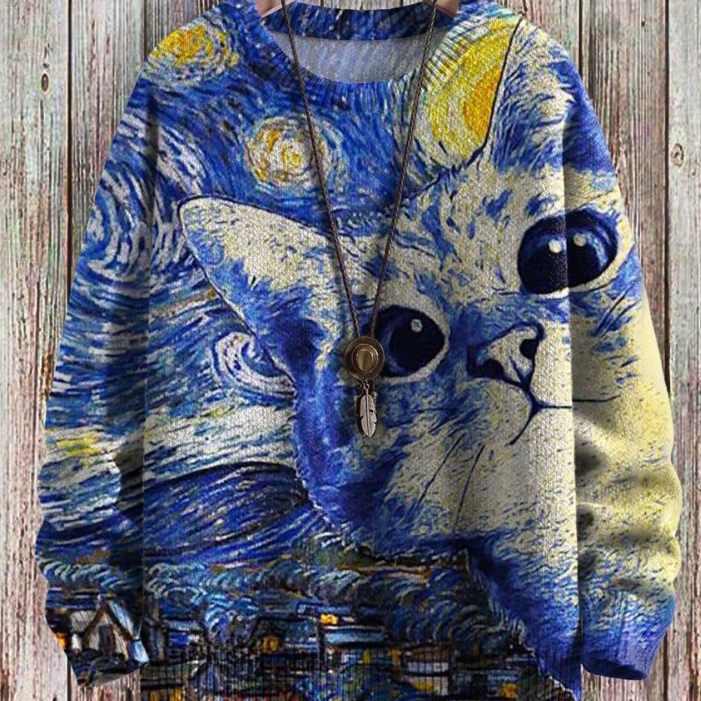 Kattetegning Unisex-sweater