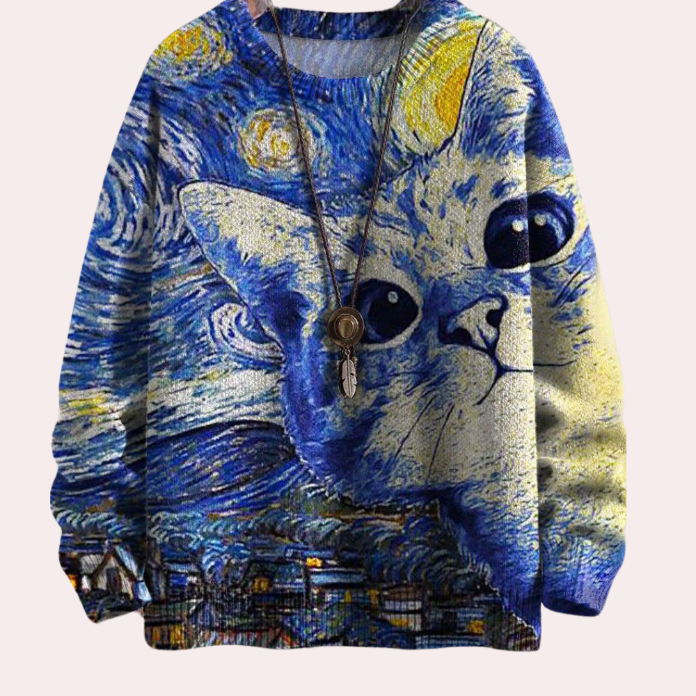 Kattetegning Unisex-sweater