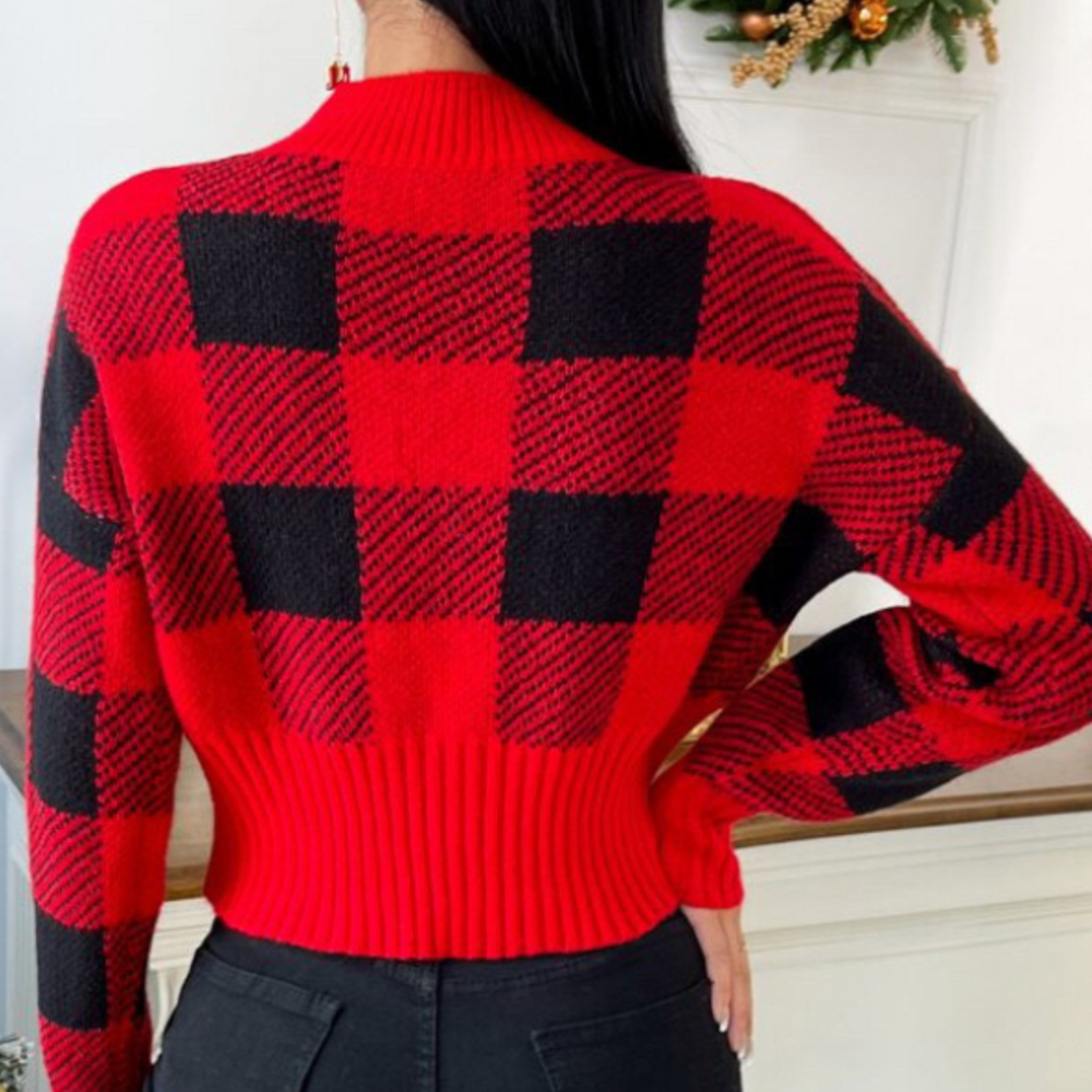 Stilfuld ternet sweater til kvinder
