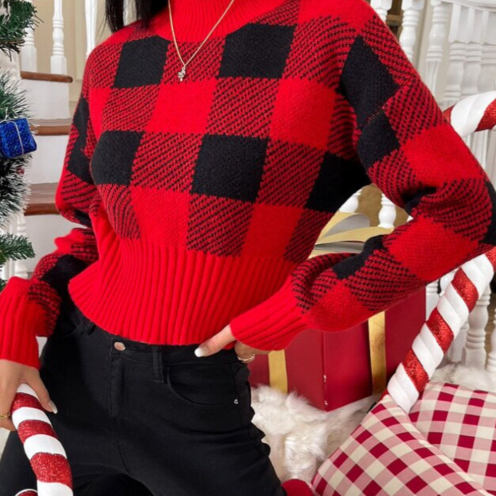 Stilfuld ternet sweater til kvinder