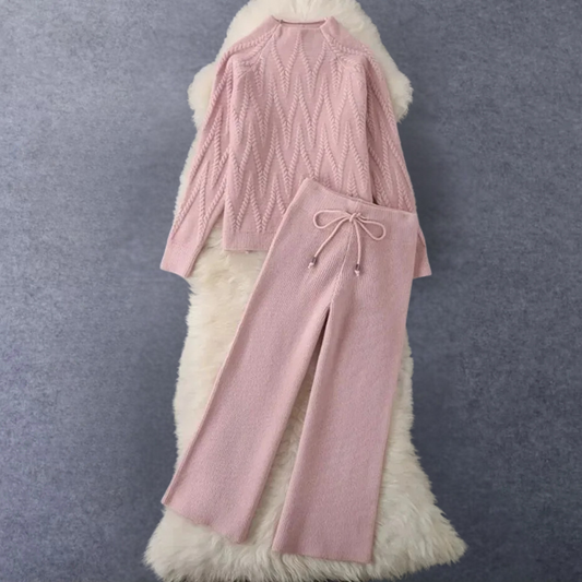 Elegant strikket 2-delt sæt til kvinder