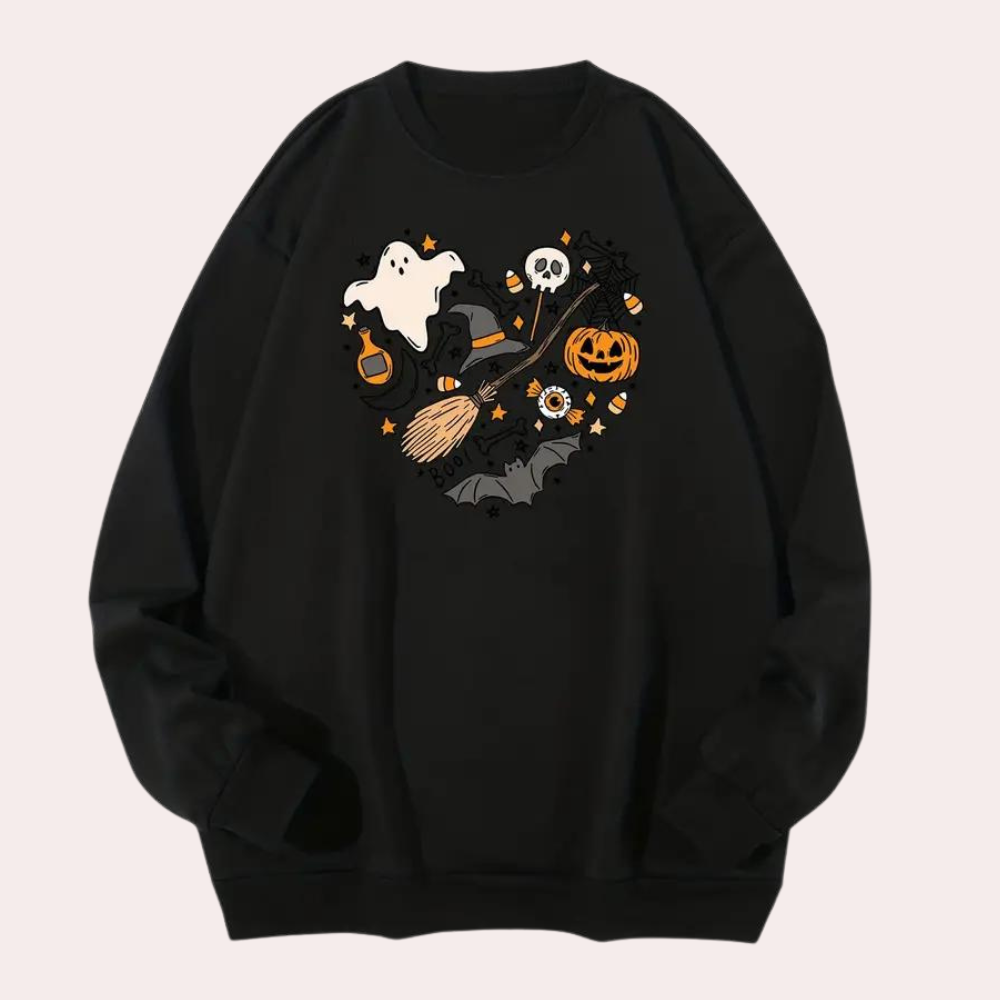 Halloween-sweater med hjerte
