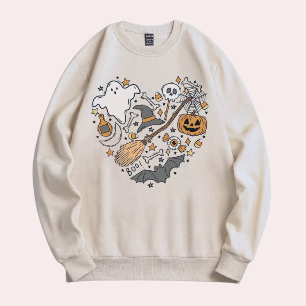 Halloween-sweater med hjerte