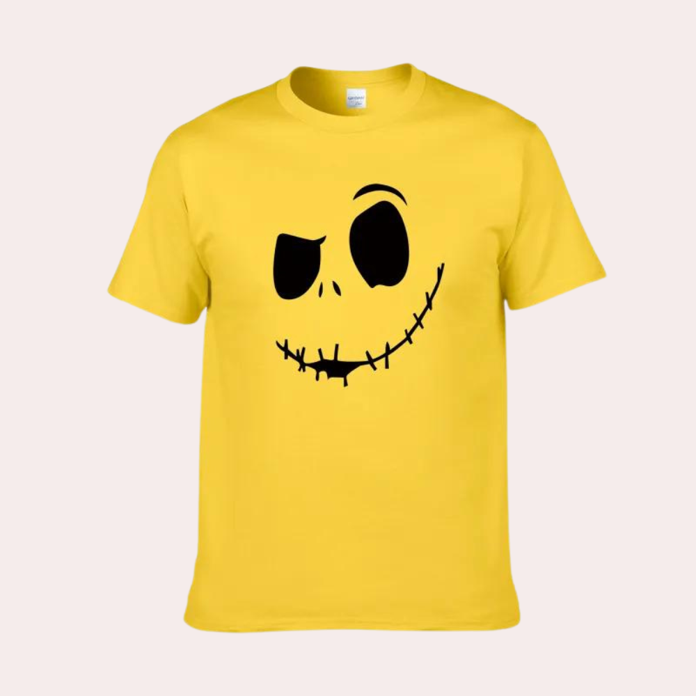 Smiley-farvet T-shirt til mænd