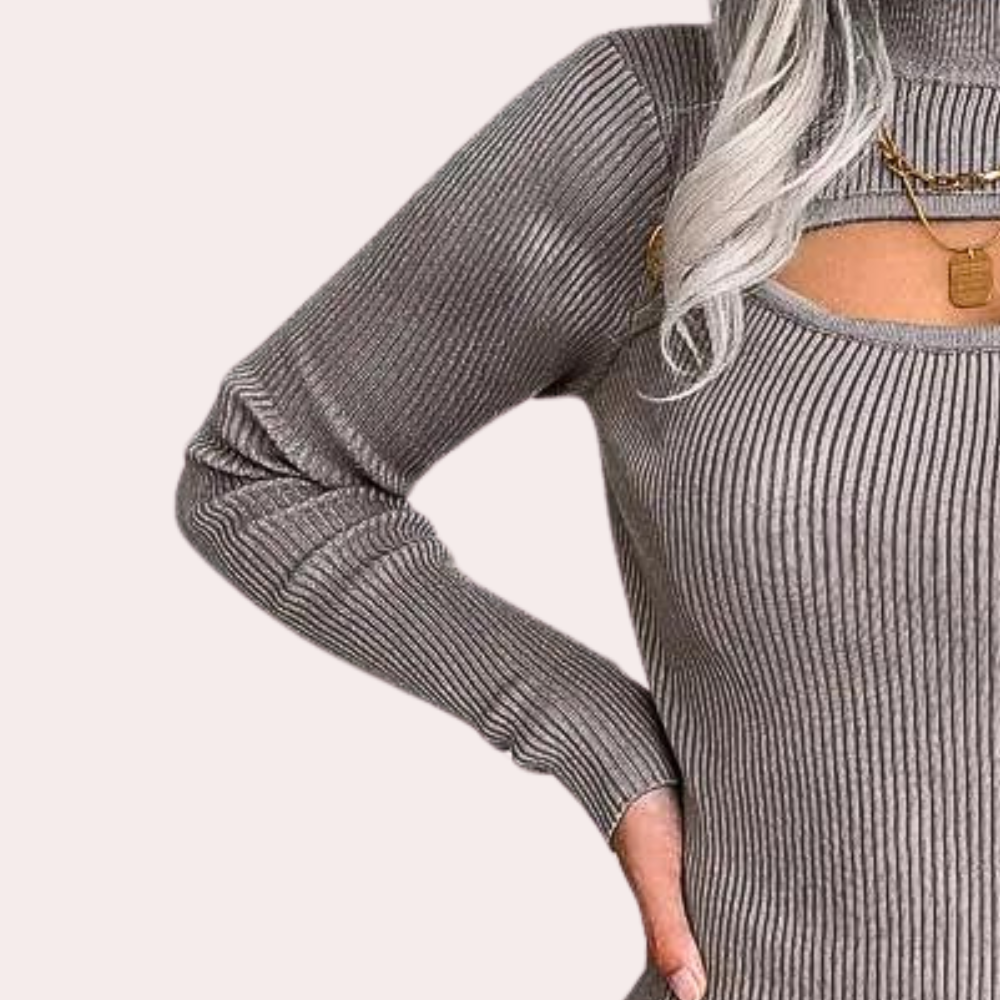Trendy hulstrikket kjole til kvinder