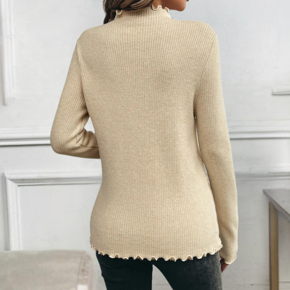 Vinter Kvinder Flæser Mock Neck Sweater