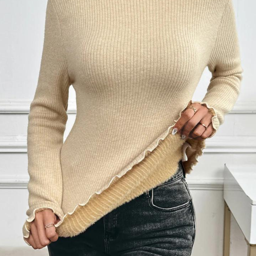 Vinter Kvinder Flæser Mock Neck Sweater