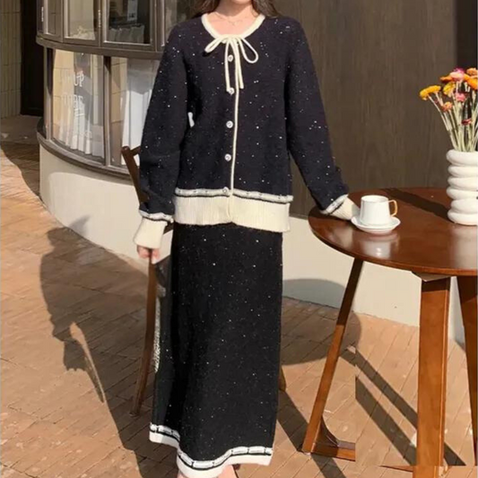 Trendy strikket sæt til kvinder