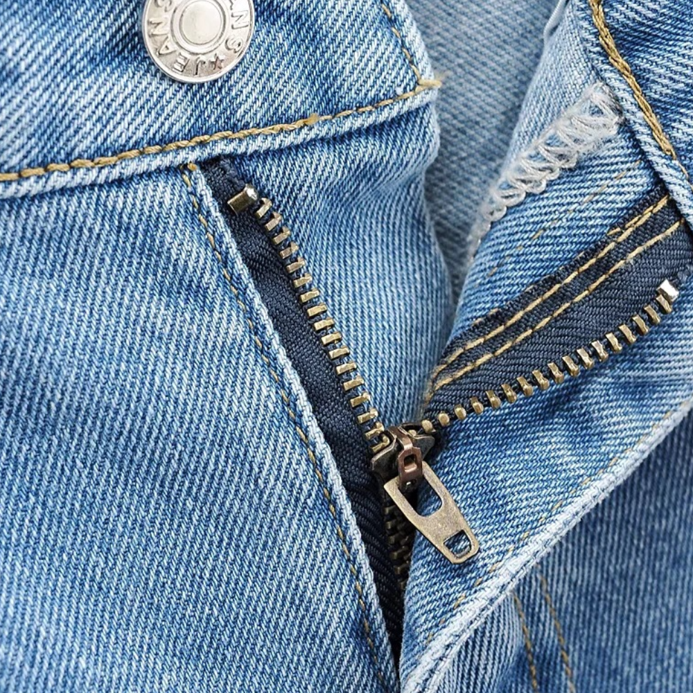 Afslappede denim-cargo-bukser til kvinder