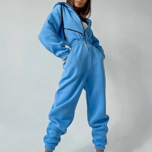 Varm jumpsuit med hætte til kvinder