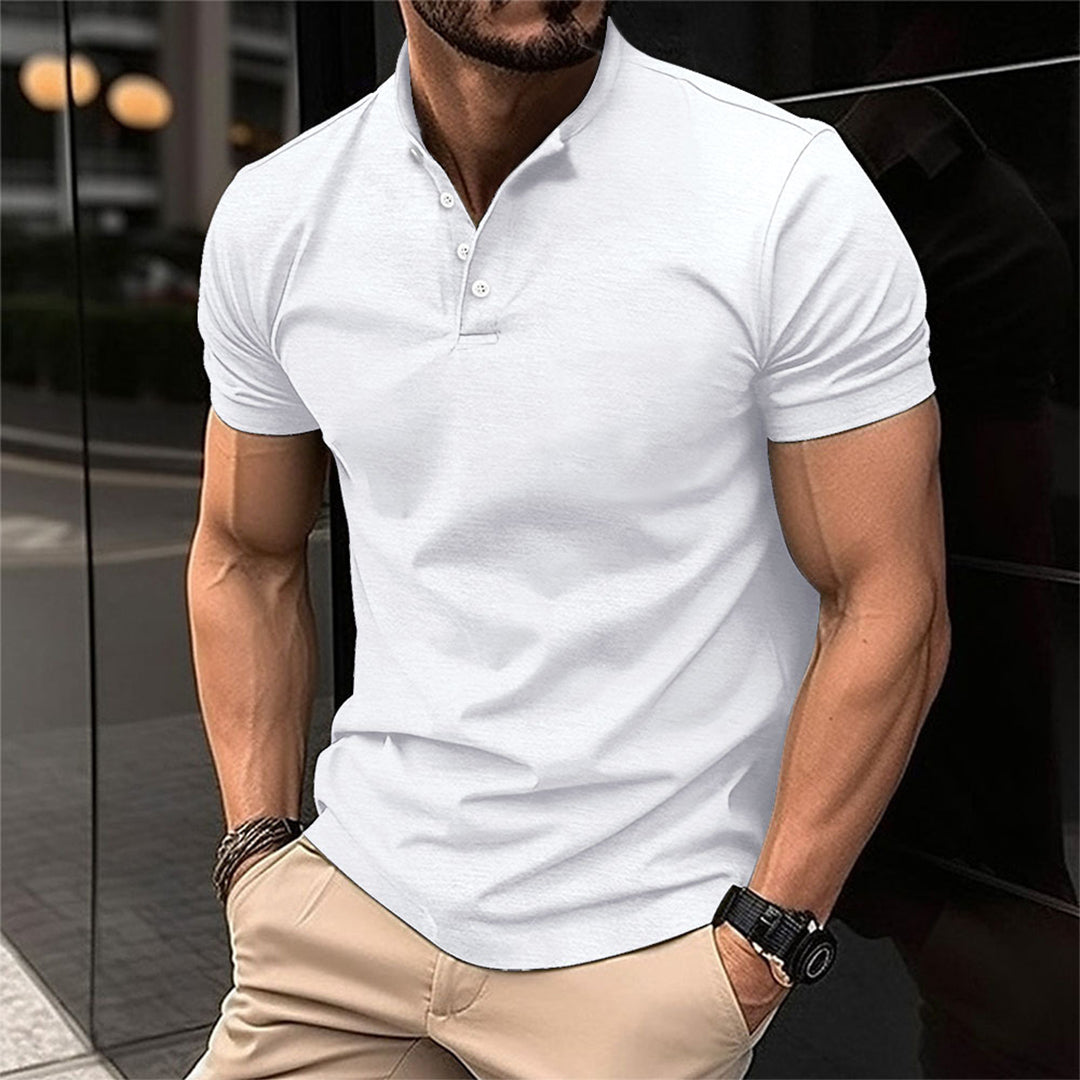 Casual poloshirt med knapper til mænd