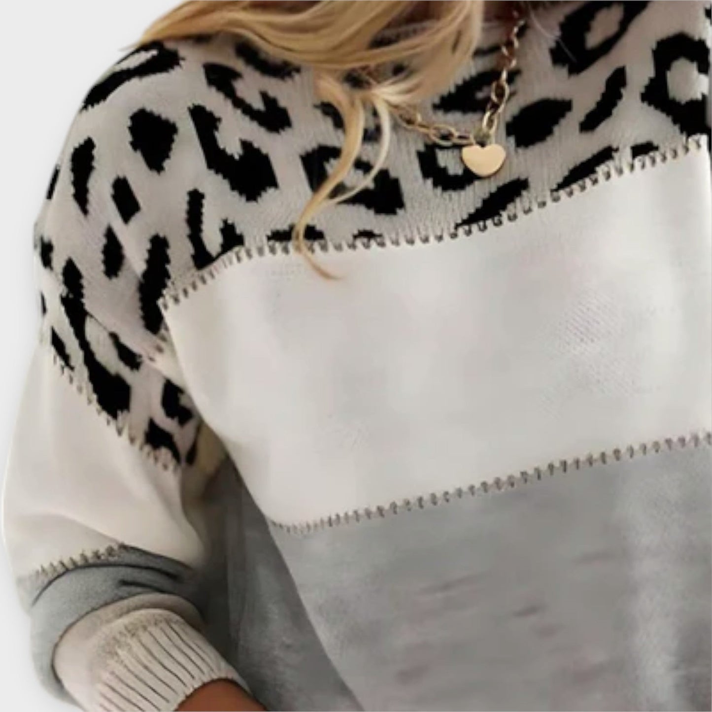 Casual trøje med leoparddesign til kvinder