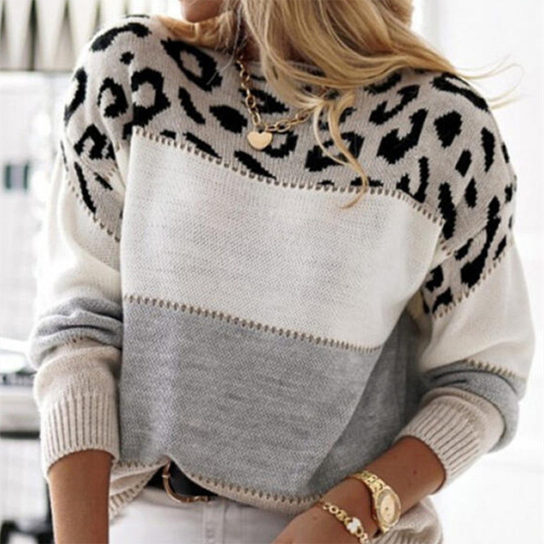 Semi-leopardprintet sweater