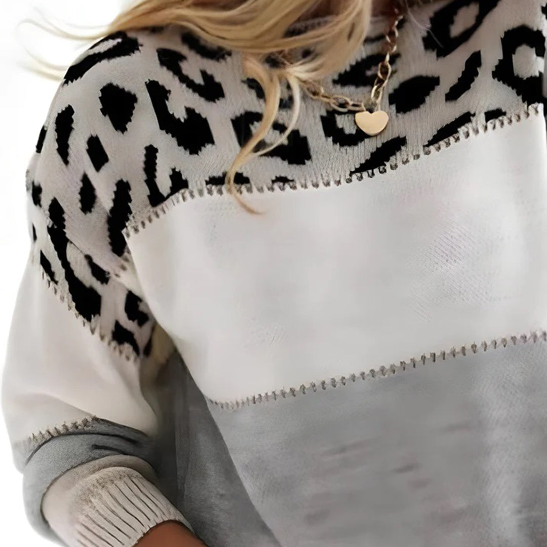 Semi-leopardprintet sweater