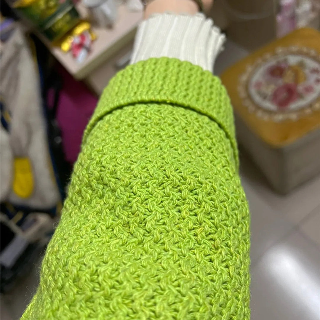 Strikket ultra-lang cardigan med udhulning