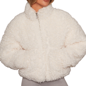 Oversized blød fluffy fleecejakke