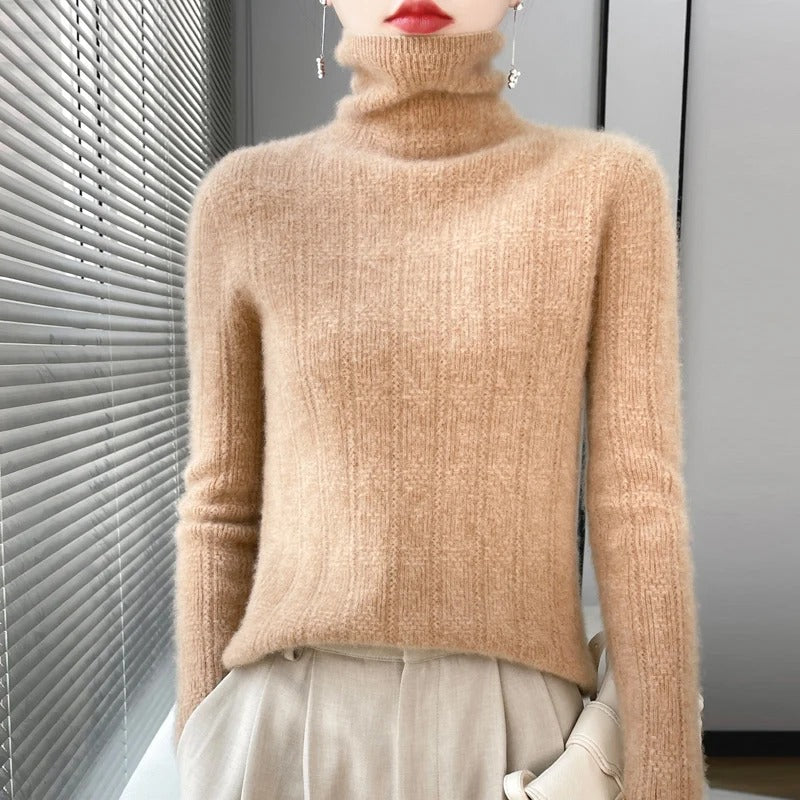Strikkede linjer sweater til kvinder