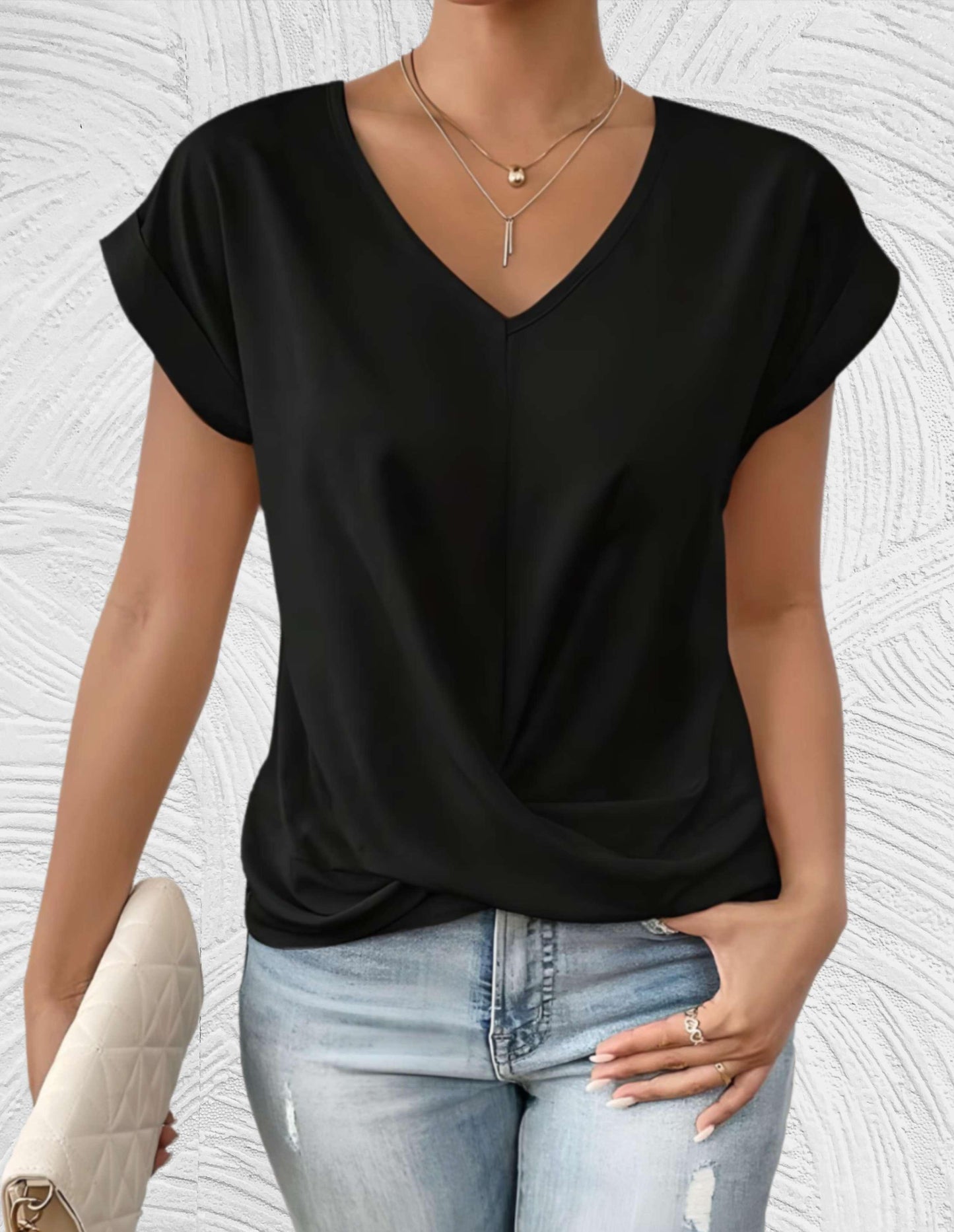 Bluse til kvinder med snoet front