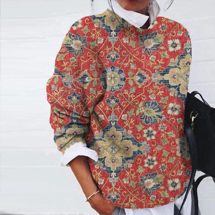Sweatshirt med blomsterdesign