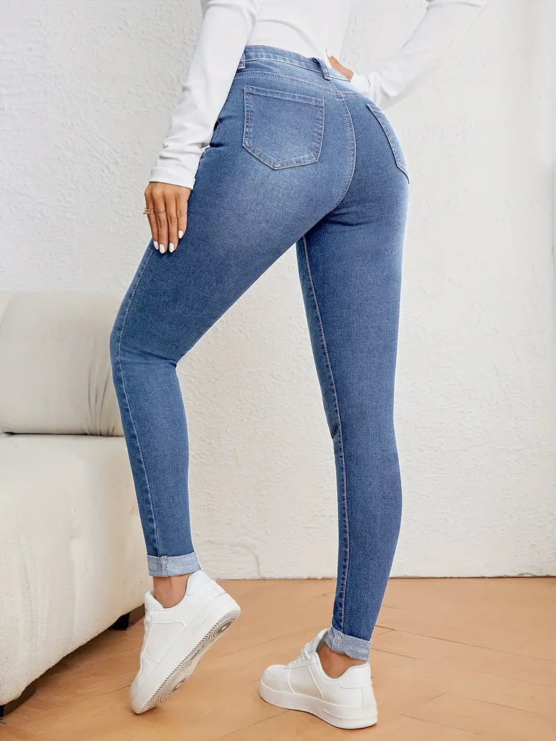 Stilfulde højtaljede jeans til kvinder
