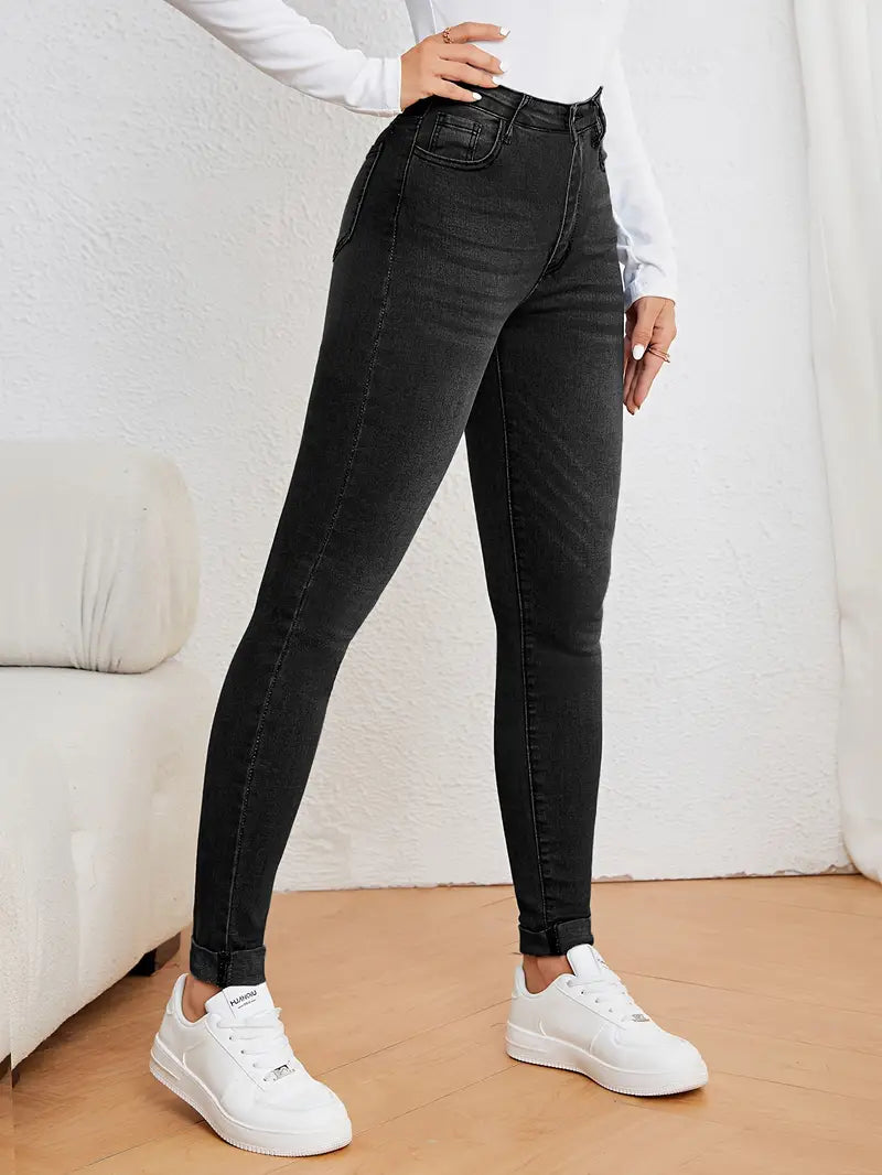 Stilfulde højtaljede jeans til kvinder