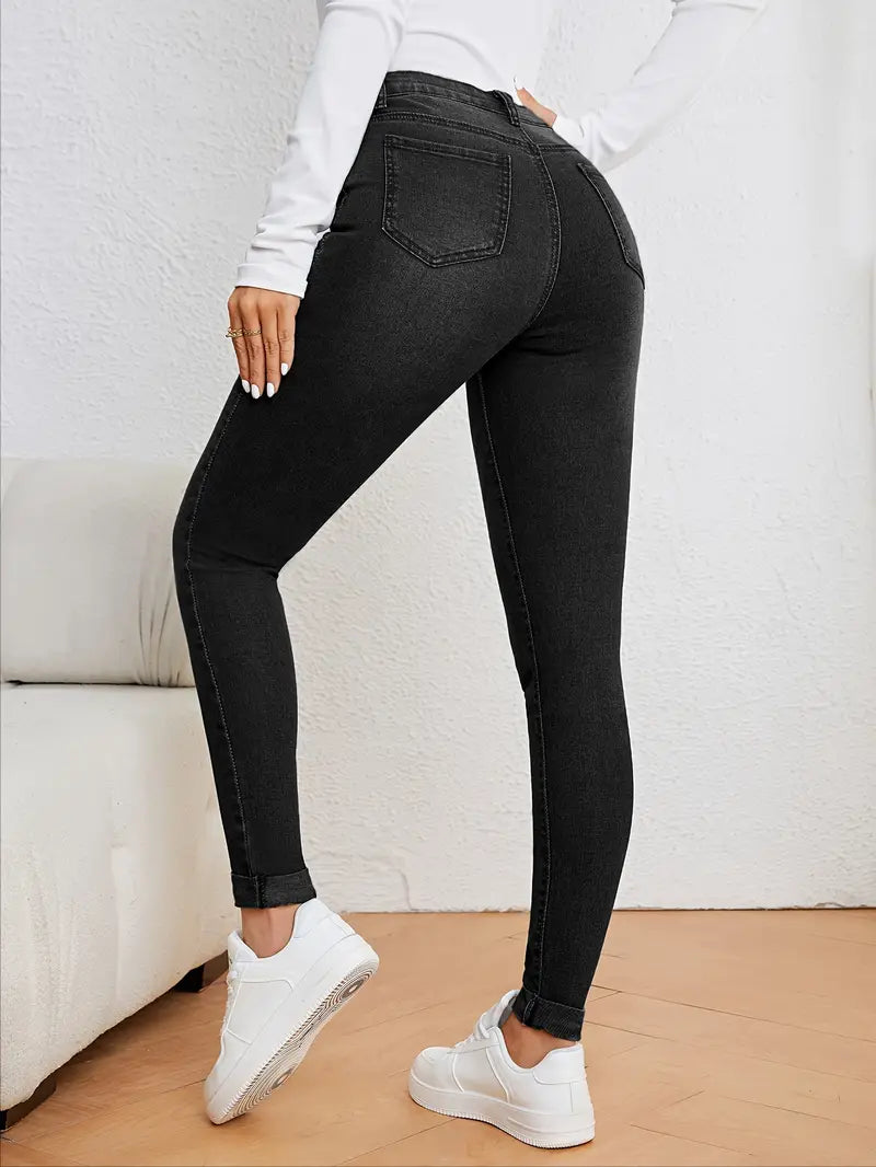 Stilfulde højtaljede jeans til kvinder