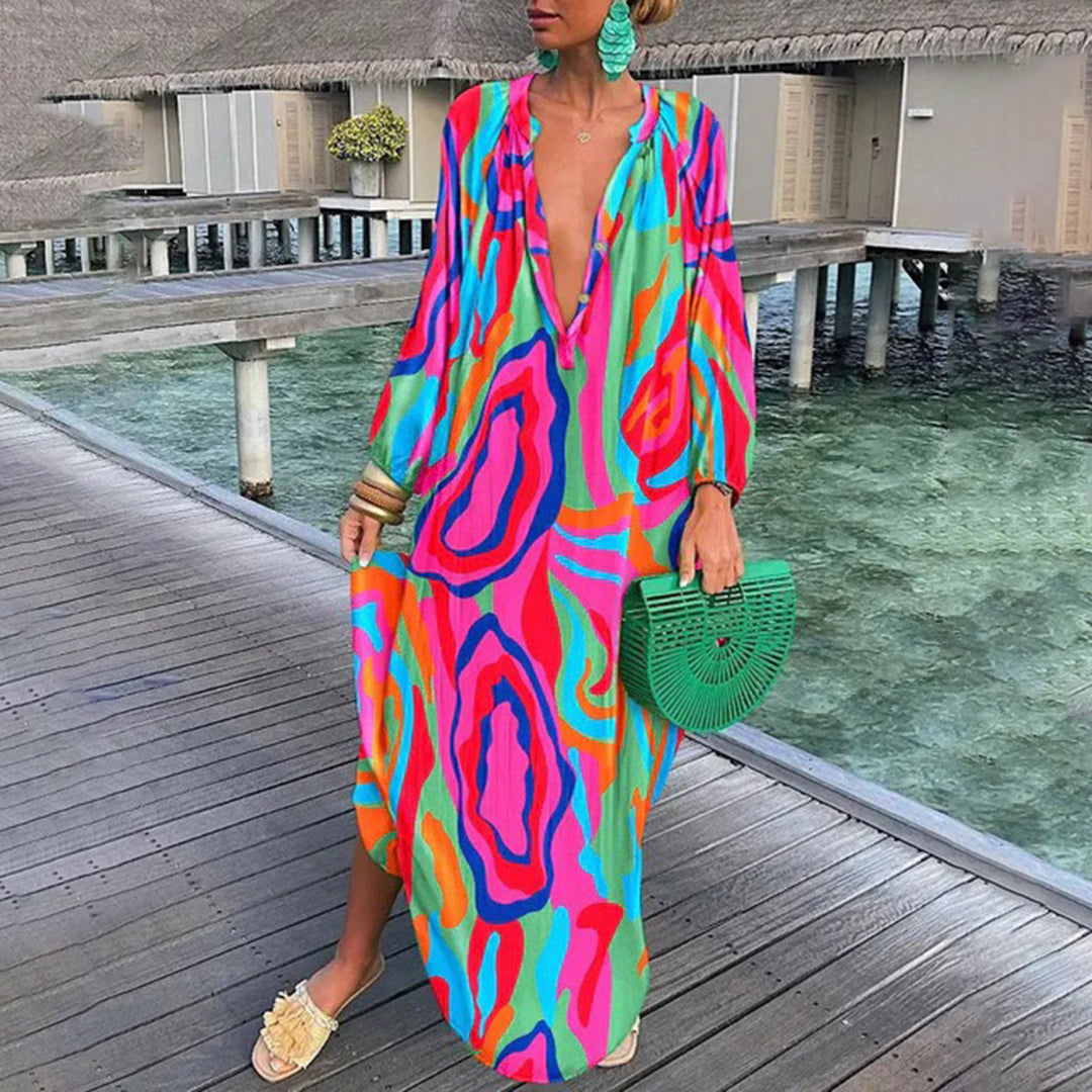 Levende kaftan maxikjole