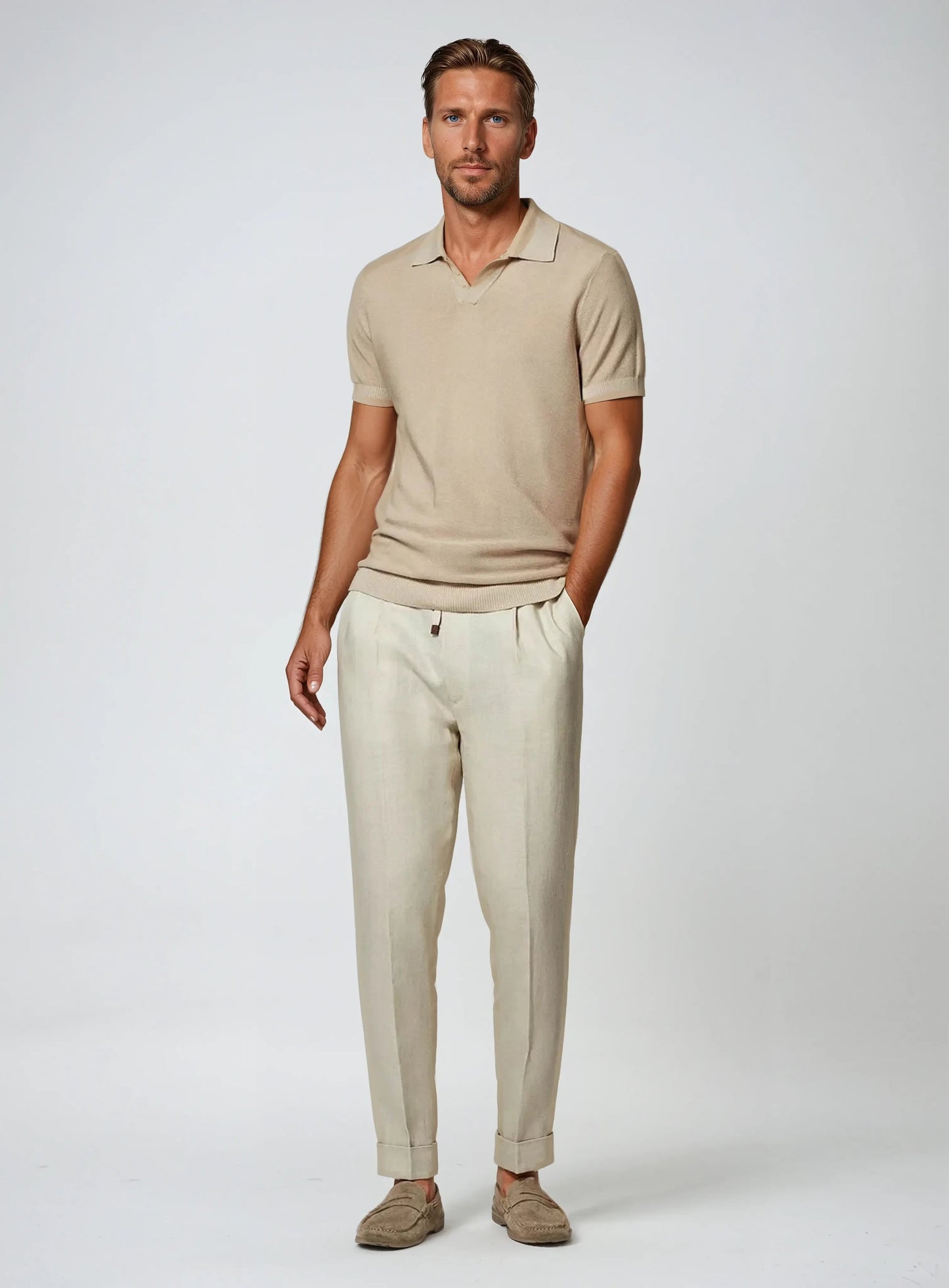Seaside Linen Beige Herrebukser